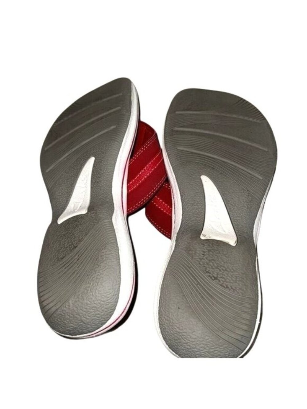 Clarks Collection Womens Red Sandals Size 7 Adjustable Strap Flip-Flops - Picture 8 of 8